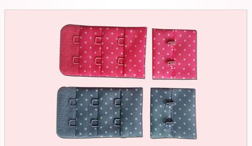 廠家直銷內衣配件波點印花三排兩扣文胸背鉤 尼龍毛底內衣背扣