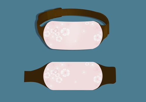 時尚中國風祥云如意櫻花元素暖宮腰帶產品設計效果圖